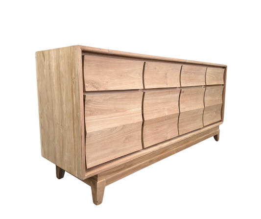 SOLID TEAK 3 DRAWER 3 DOOR BUFFET | NATURAL TEAK