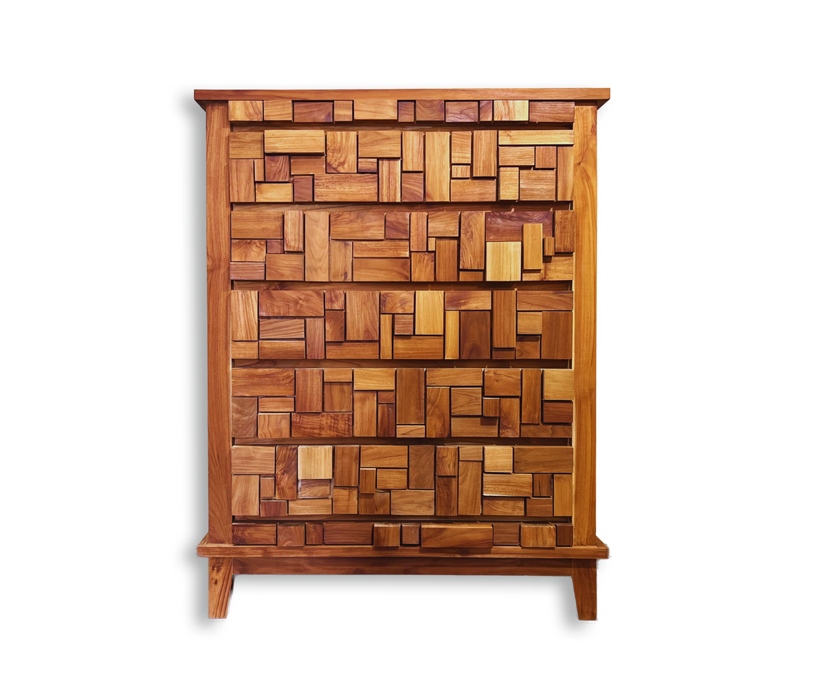 Drawer Lemon Tree Block Chest of Drawers | Natural 120x91x43 – Yellow Lemon Tree