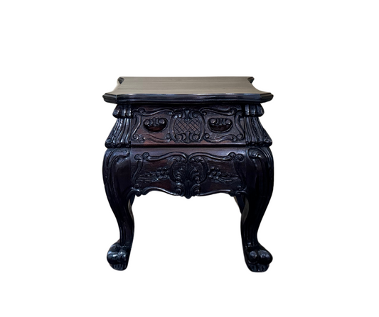 Engraved Bedside Pedestal | Dark