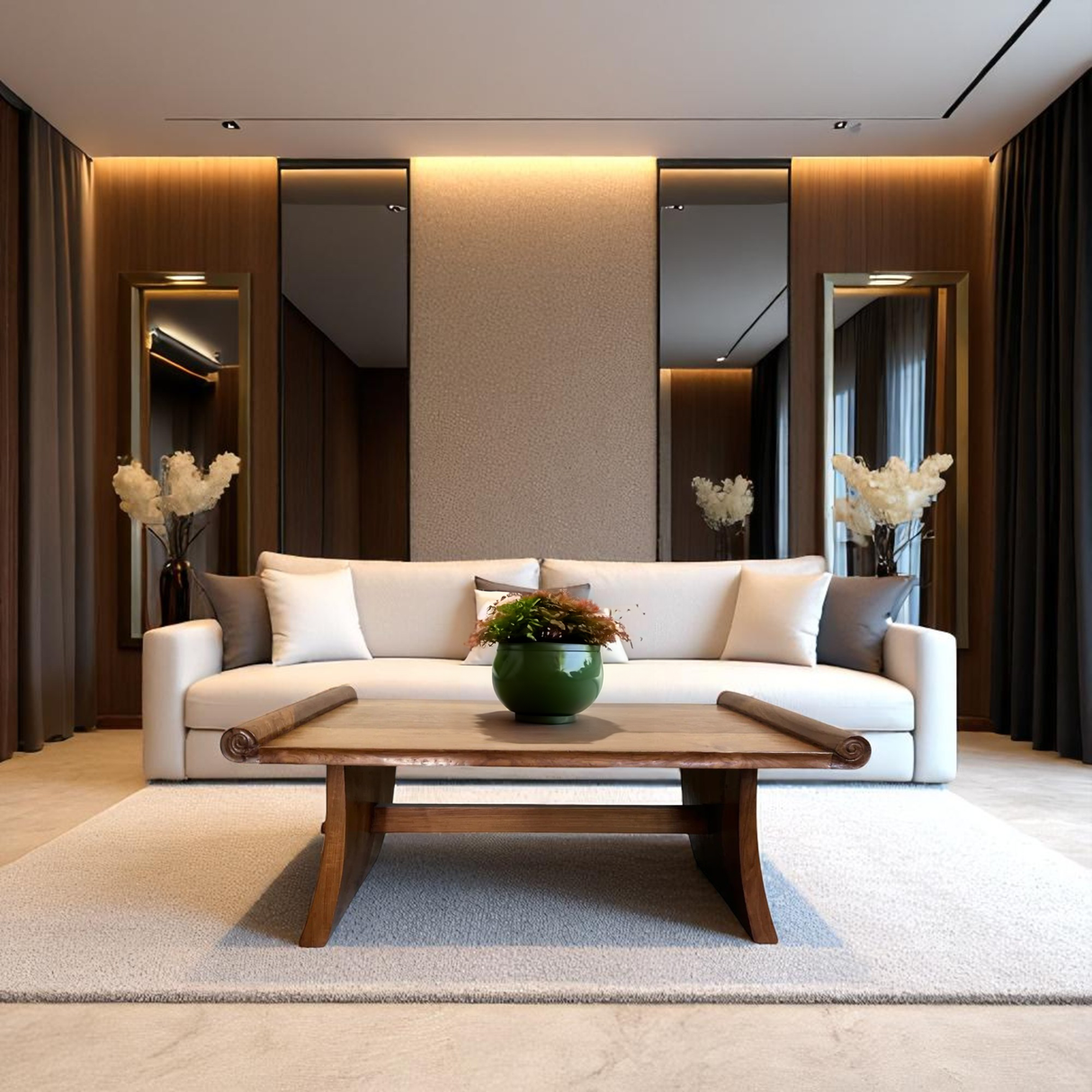 Japanese Coffee Table | Natural Wood Finish