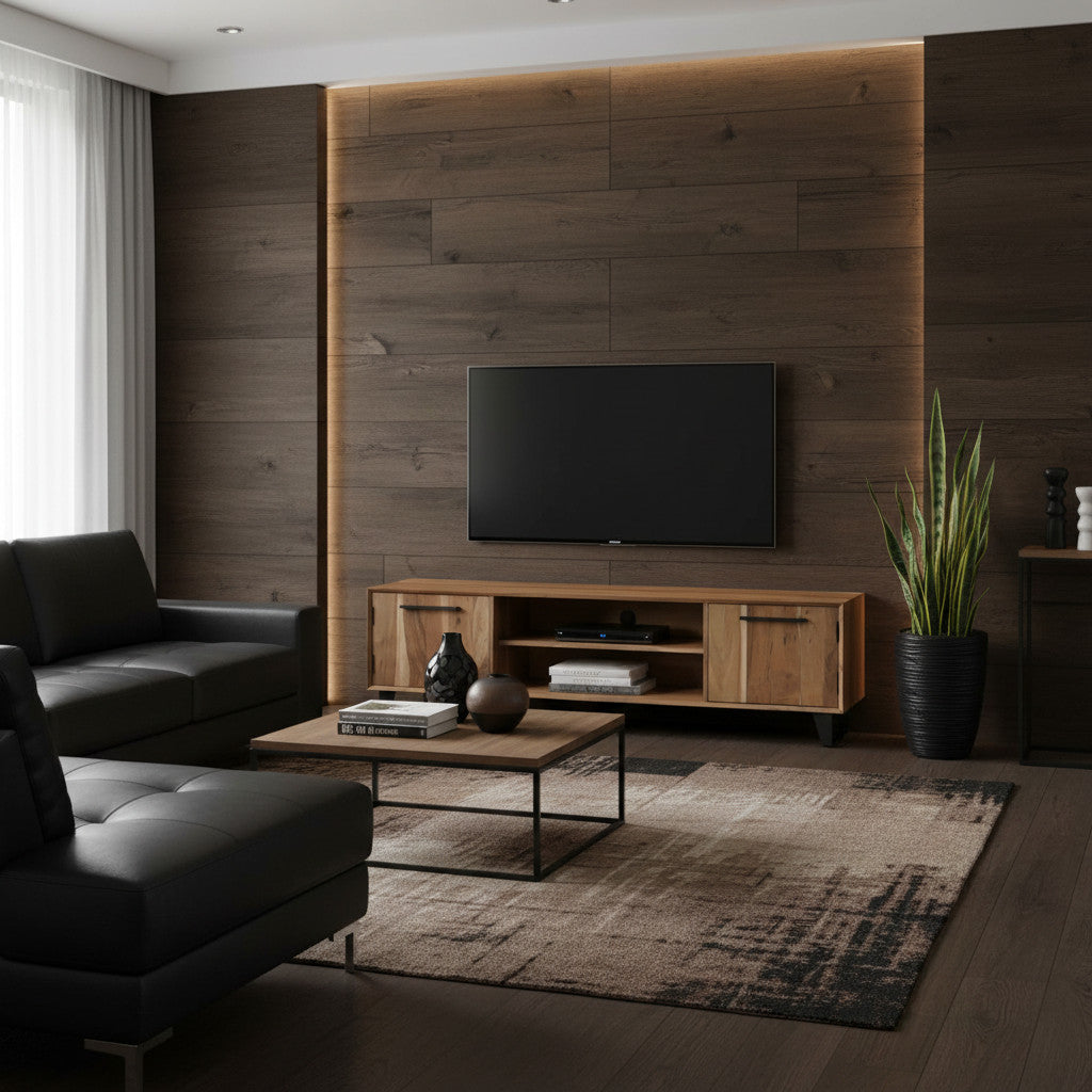 2 Door TV & Plasma Stand | Natural 180x40x50