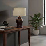 Lounge Lamp Ginger Jar Large | Brown 62cm Excl Shade