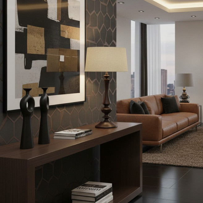 Lounge Lamp Illusion Large | Brown 63cm Excl Shade