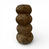 Stacked sculptural decorative vase with a rounded segmented silhouette and textured dark brown finish. A contemporary statement décor piece that adds warmth, organic character, and modern style to shelves, console tables, or coffee table displays.