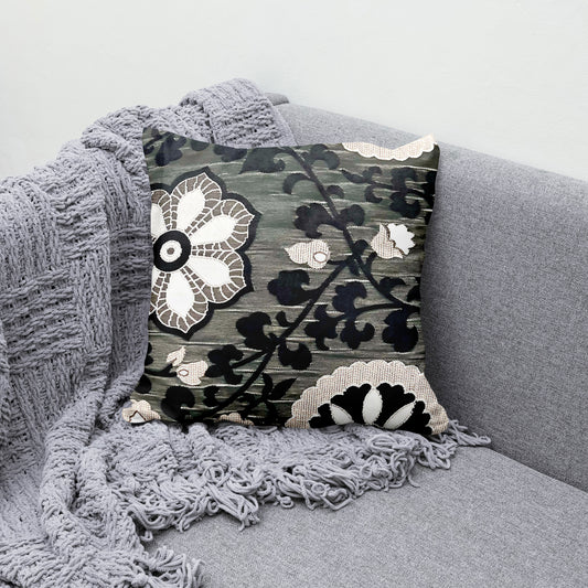 Scatter Cushion | Black Flower Mushroom | House Range