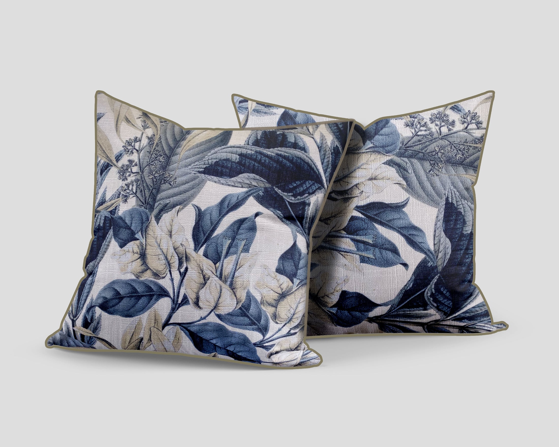 Scatter Cushion | Bougainvillea Blue Linen | Secret Garden