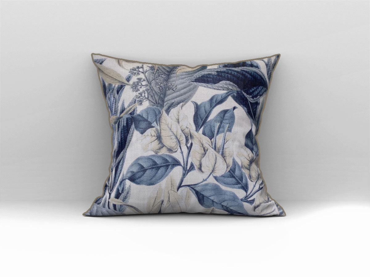 Scatter Cushion | Bougainvillea Blue Linen | Secret Garden