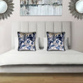 Load image into Gallery viewer, Scatter Cushion | Bougainvillea Blue Linen | Secret Garden
