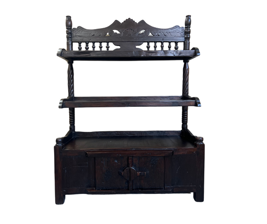 DECORATIVE WOODEN SHELF 142X101 | DARK