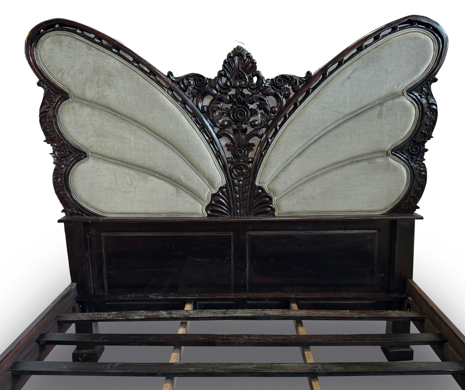 Butterfly Wooden Full Bed | Chinchilla Ebony