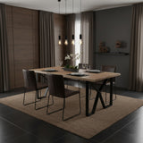 Acacia Wood Dining Table Square Leg | 6 Seater, Live Edge