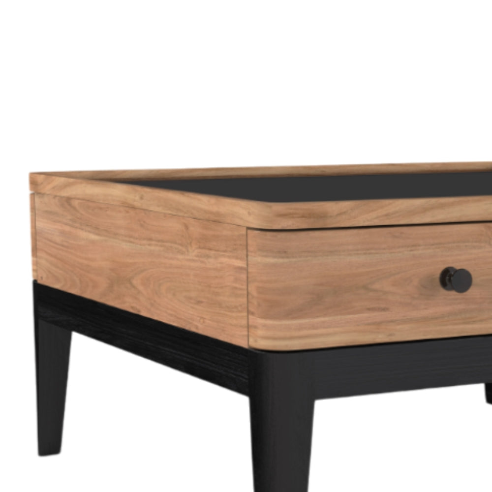 2 Drawer Coffee Table | Acacia Wood 80x80x40cm