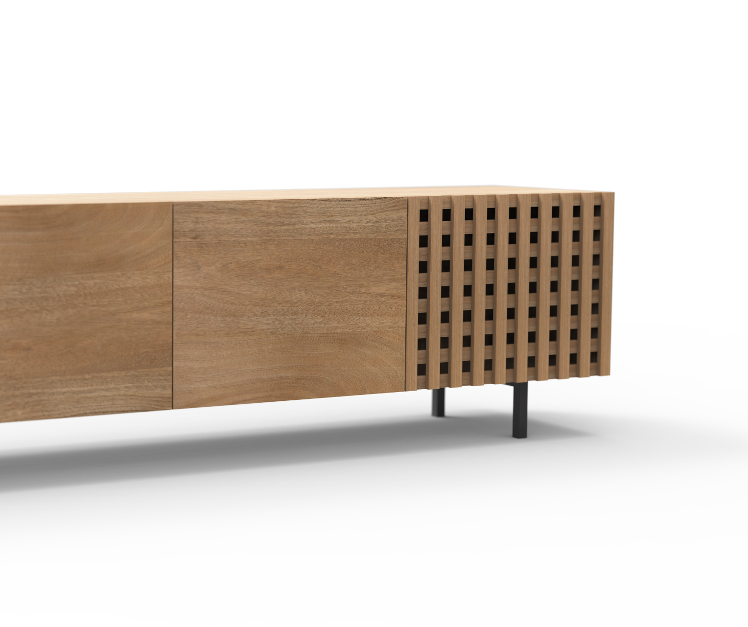 4 Door TV/ Plasma Stand | Natural 244x48x61cm