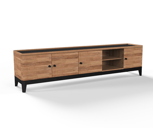 W/N & I/N 4 DOOR, 2 SHELF TV CABINET | ACACIA