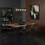 Acacia Wood Dining Table Spike Leg | 6 Seater, Live Edge