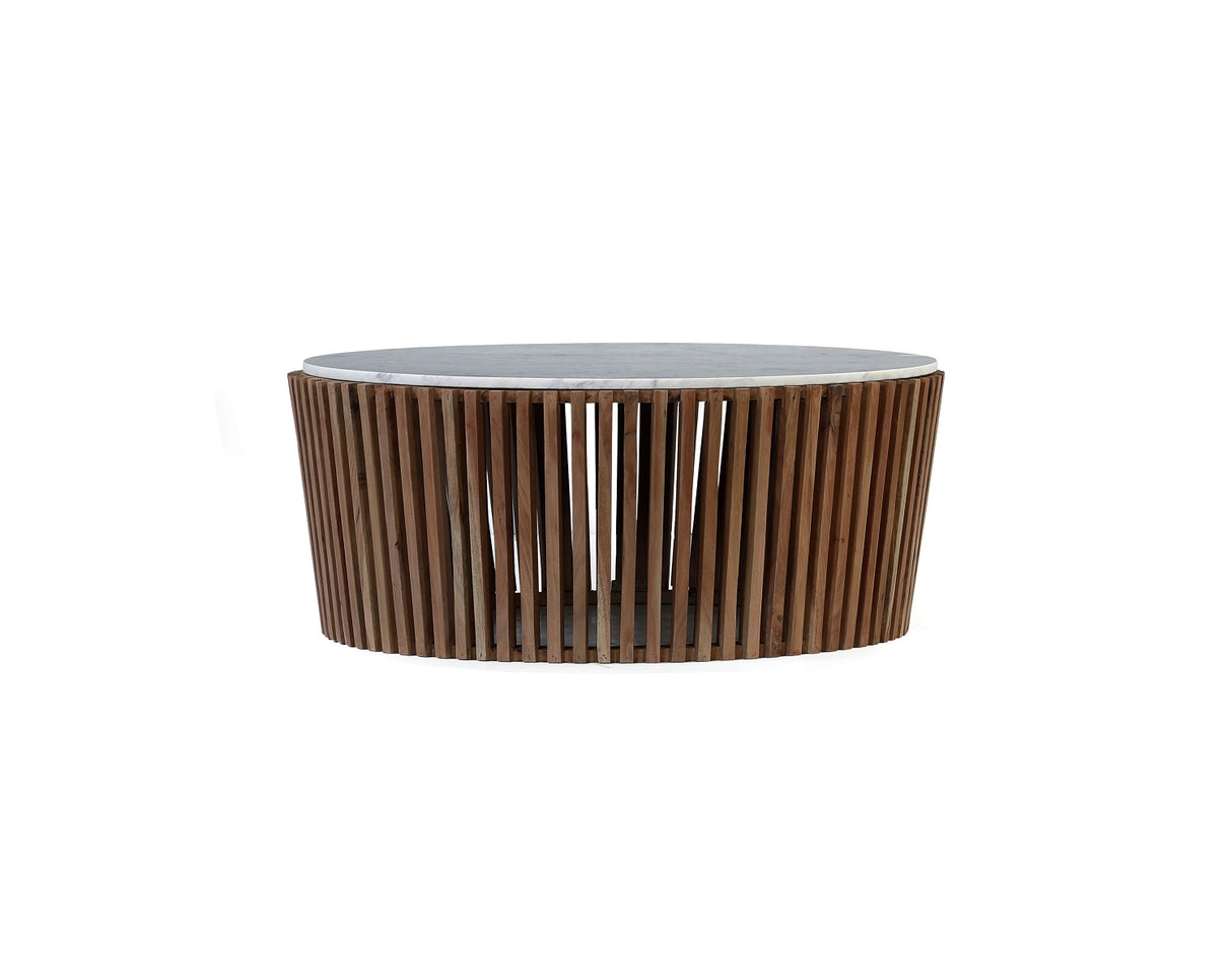 Marble Round Coffee Table 100cm | Acacia