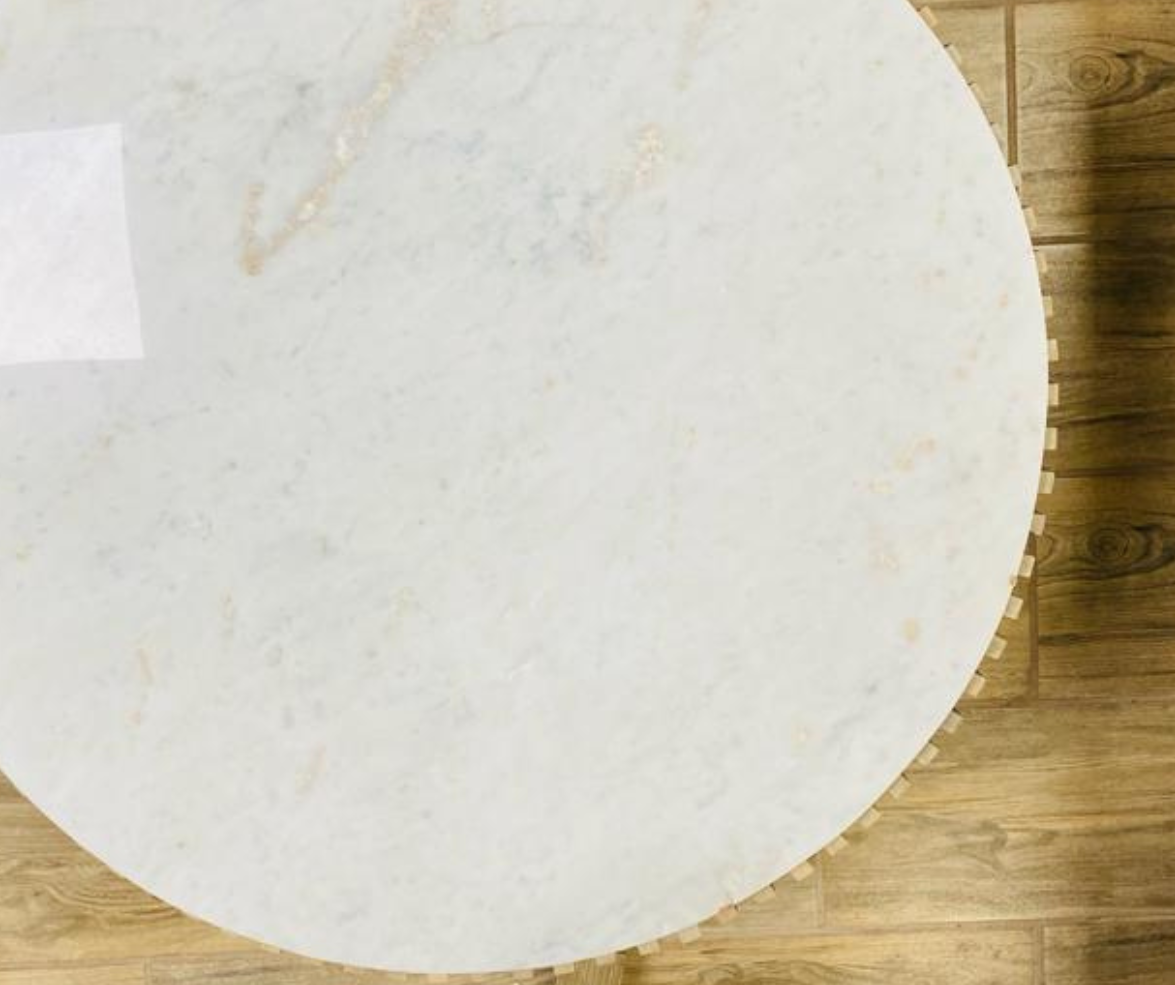 Marble Round Coffee Table 100cm | Acacia