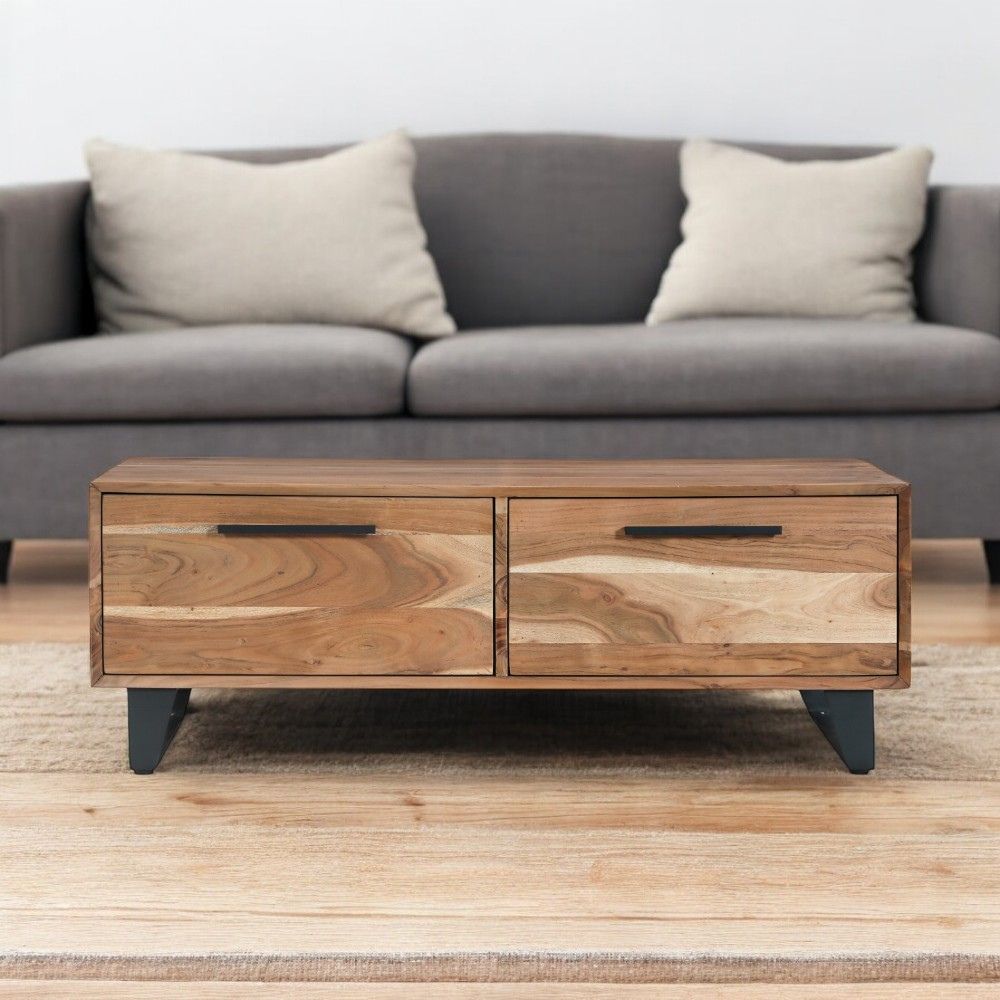 2 Drawer Coffee Table | Acacia Wood 120x70x45cm