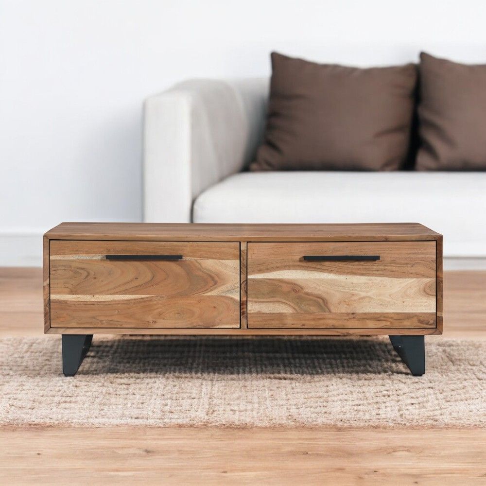 2 Drawer Coffee Table | Acacia Wood 120x70x45cm