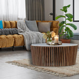 Marble Round Coffee Table 100cm | Acacia