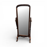 Walnut freestanding cheval floor mirror featuring a gracefully arched solid wood frame, adjustable tilt mechanism, and full-length mirror. A timeless statement piece for bedrooms, dressing rooms, walk-in wardrobes, and living spaces, complementing modern, Scandinavian, traditional, and contemporary interiors.