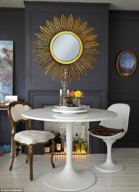 Trento Round Mirror | Gold Wash