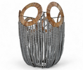 Load image into Gallery viewer, Bali Wooden Beaded Light | Large, Grey Ball Rattan
