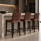 Rattan Bar Chair | Dark Brown Made From Solid Wood