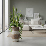 Hand Carved Flared Top Vase | 61cm, Wood, White Carvings