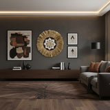 Beaded Floral Wall Decoration | 70cm, Brown, Maroon & Natural