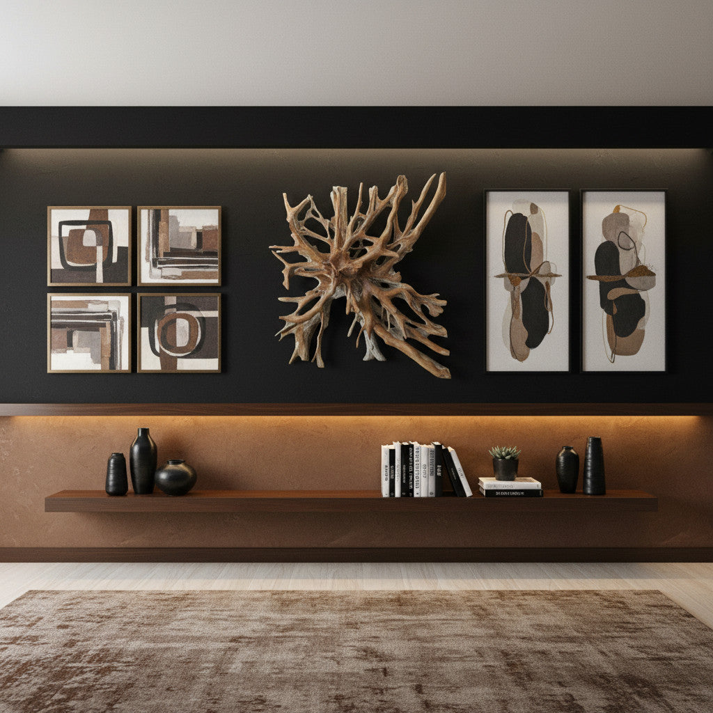 Tree Root Wall Hanging | Decor Flower Round Teak 1.8m