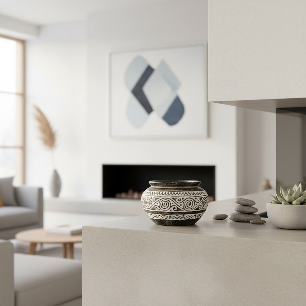 Carved Wooden Bowl | Natural, Low