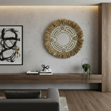 Natural Frame Mirror | Beaded, Woven 70cm