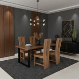 V Solid Wooden Dining Chair | Natural 120x41x45cm