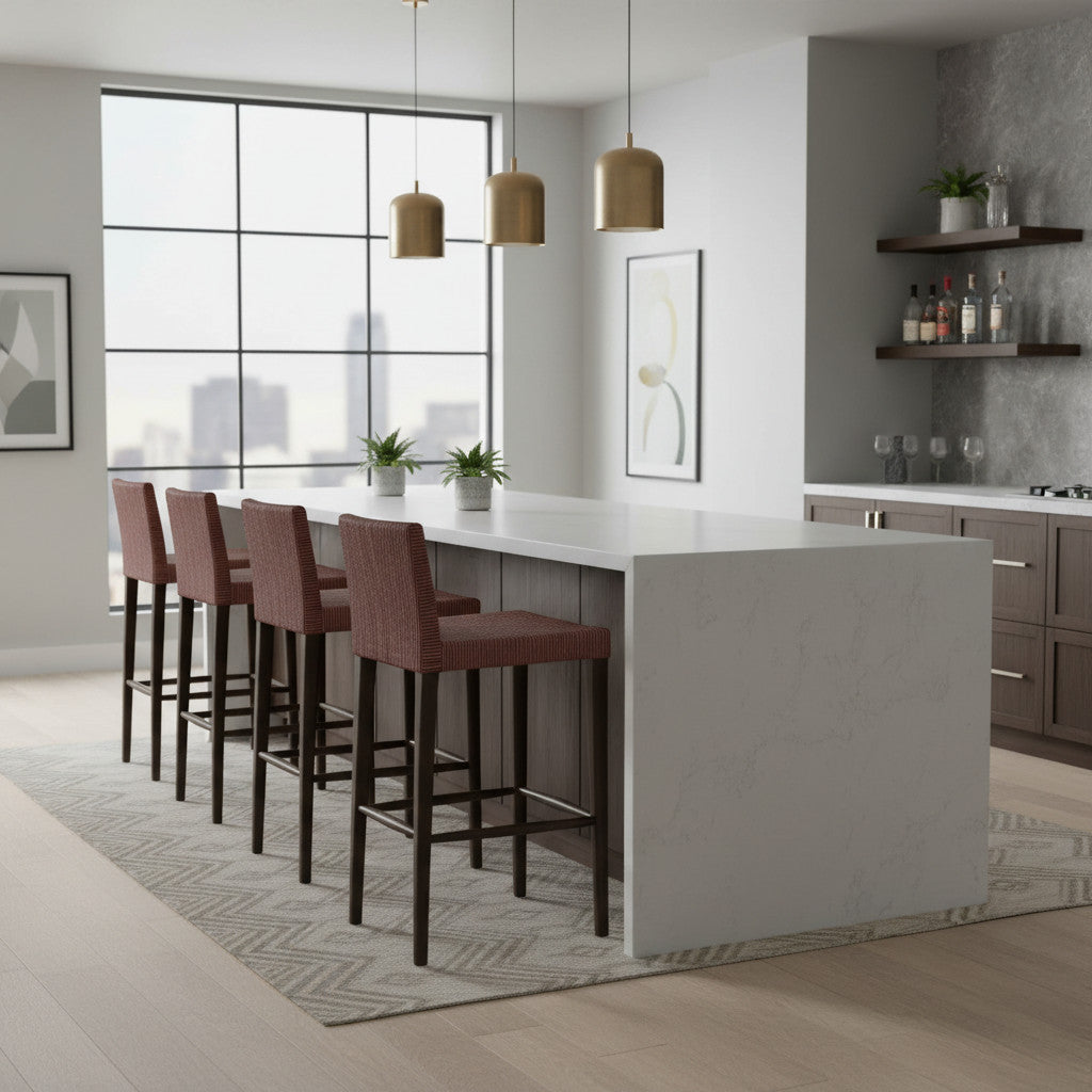 Rattan Bar Chair | Dark Brown Made From Solid Wood