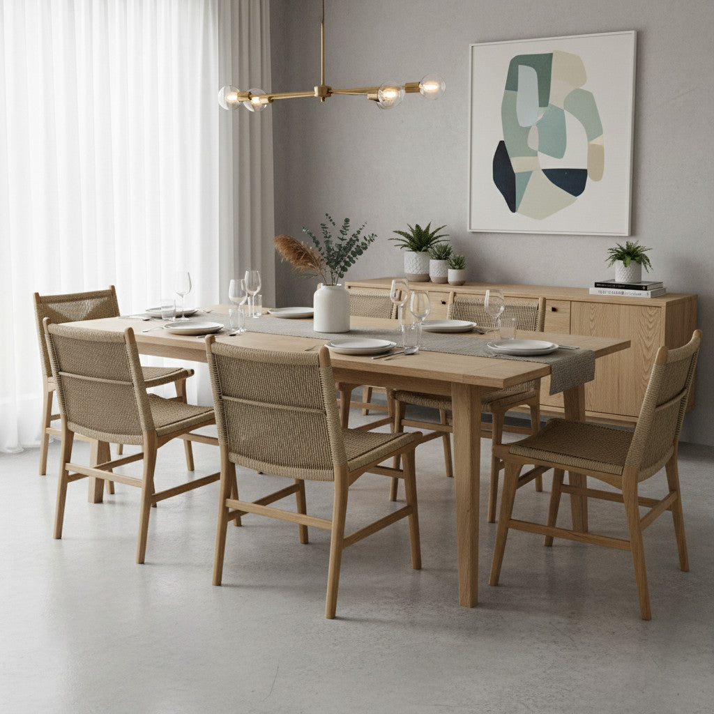 Rattan Weave Dining Chair | Natural