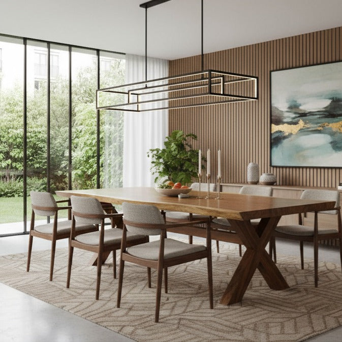 NATURAL WOODEN  DINING TABLE| Large