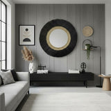 Natural Frame Mirror | Black Trim, 100cm