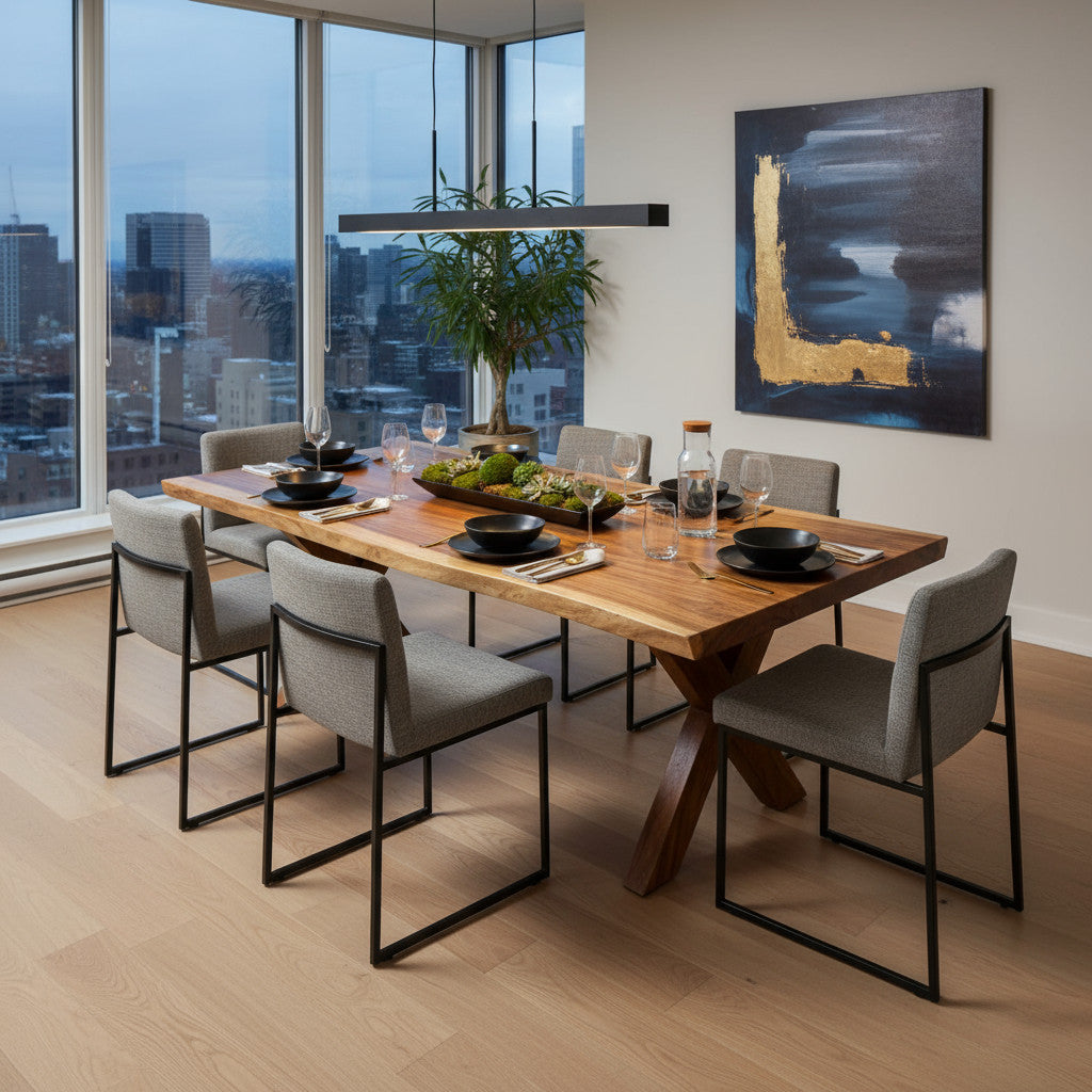 NATURAL WOODEN  DINING TABLE| Large