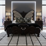 Butterfly Wooden Full Bed | Chinchilla Ebony