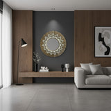 Natural Frame Mirror | White Pattern, Woven 100cm