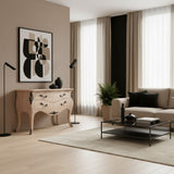 Ornately Decorated Chest of Drawers | Natural 80x120x55cm