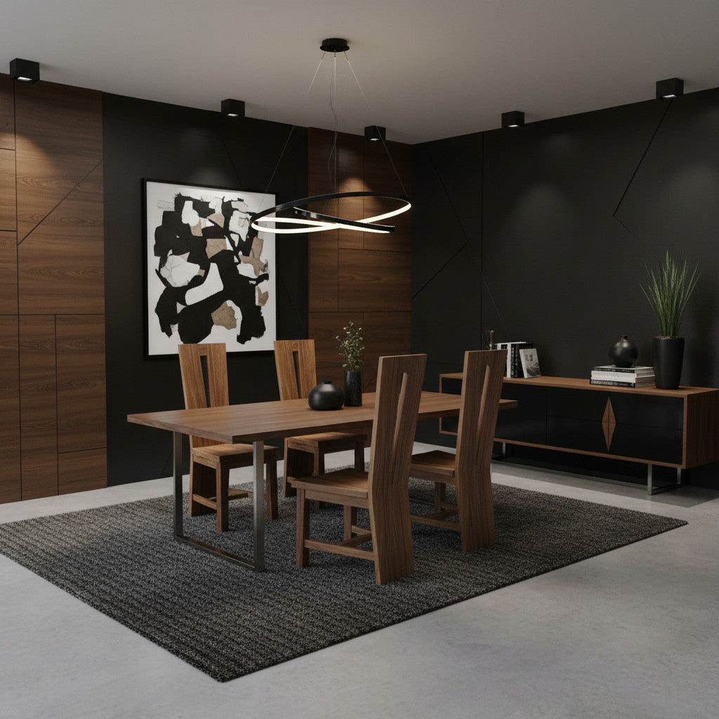 V Solid Wooden Dining Chair | Natural 120x41x45cm