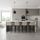 RATTAN WOODEN BAR CHAIR | WHITE WASH