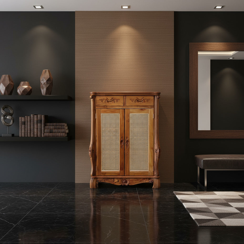 Shoe Rack, Rattan | Natural 121x43x91cm