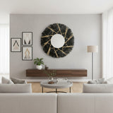 Natural Frame Mirror | Black, Woven 70cm