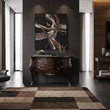 Ornately Decorated Chest of Drawers | Dark Brown 80x120x55cm