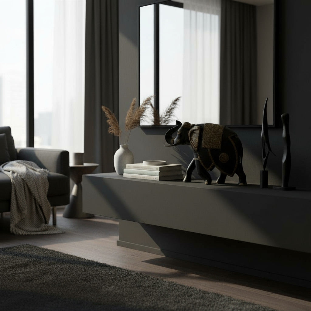 Wooden Elephant Crafted Decoration