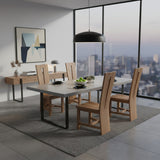 V Solid Wooden Dining Chair | Natural 120x41x45cm