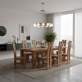 H Solid Wooden Dining Chair | Natural Finish 120x45x41cm